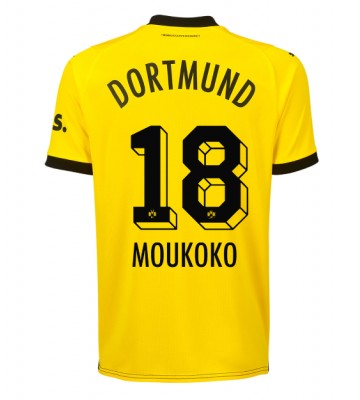 Borussia Dortmund Youssoufa Moukoko #18 Hjemmebanetrøje 2023-24 Kort ærmer